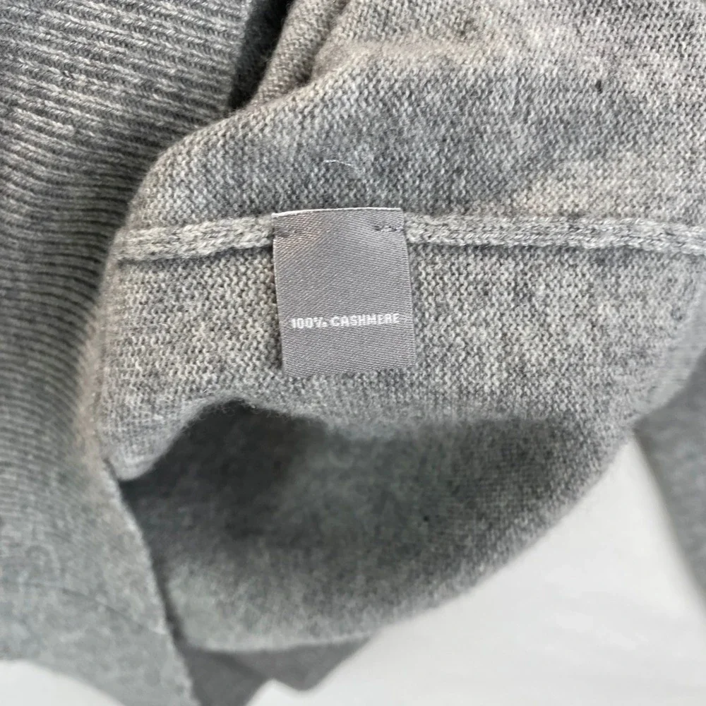Neiman Marcus Nanocashmere Quarter Zip Men XL Gray 100% Cashmere Luxury Sweater